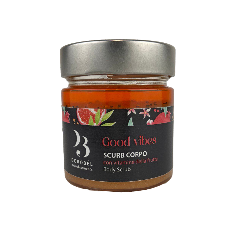 Scrub corpo con vitamine della frutta Good Vibes senza sfondo