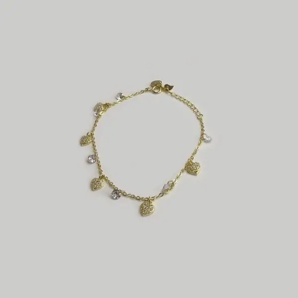 Bracciale con cuori e diamanti