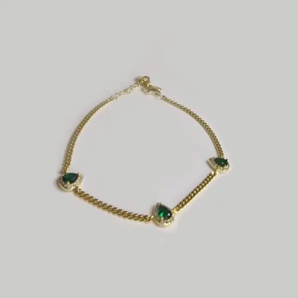 Bracciale con gocce verdi